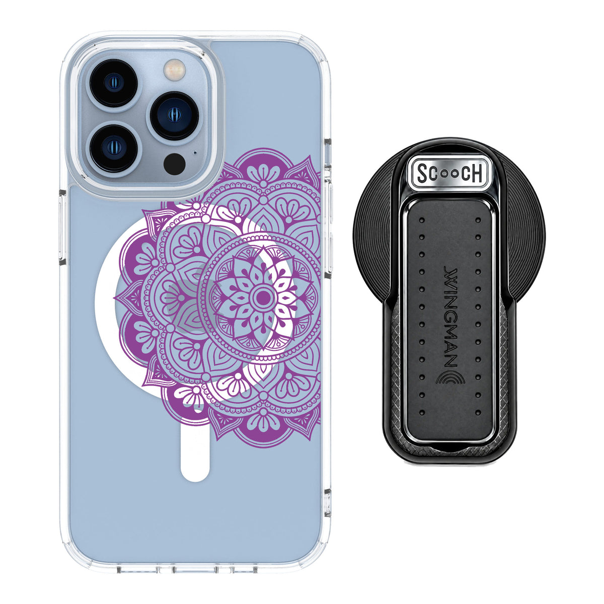 Scooch MagCase Mandala Dreams for iPhone 13 Pro — MagSafe Wingback Bundle - Black