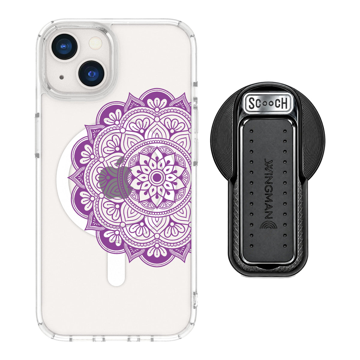 Scooch MagCase Mandala Dreams for iPhone 13 — MagSafe Wingback Bundle - Black