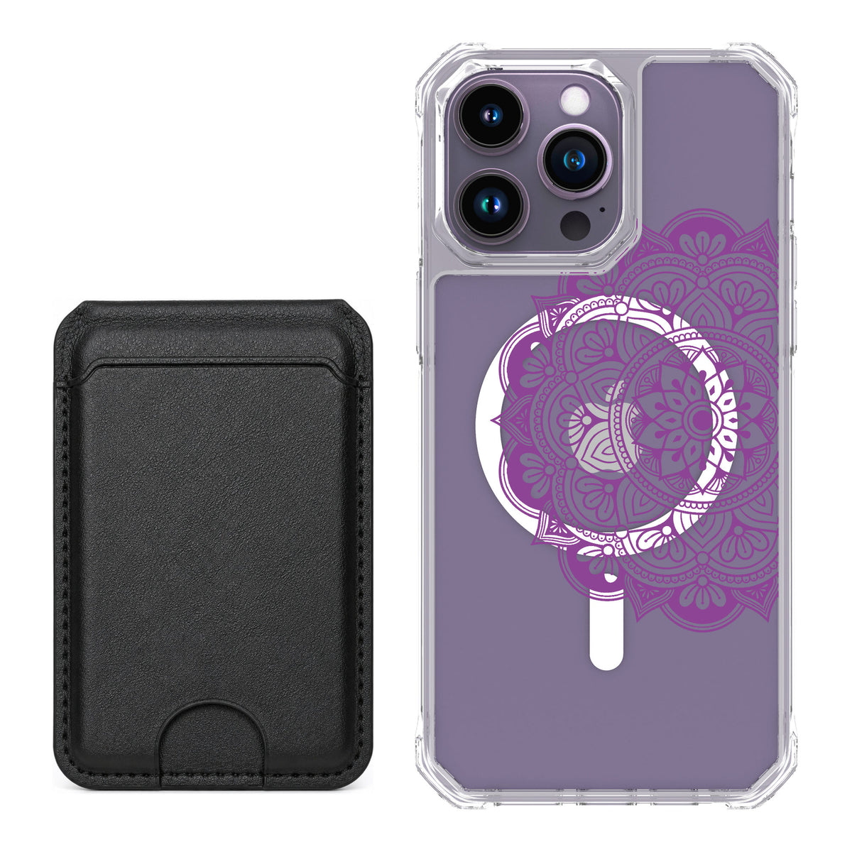 Scooch MagCase Mandala Dreams for iPhone 14 Pro Max — Black MagWallet Bundle