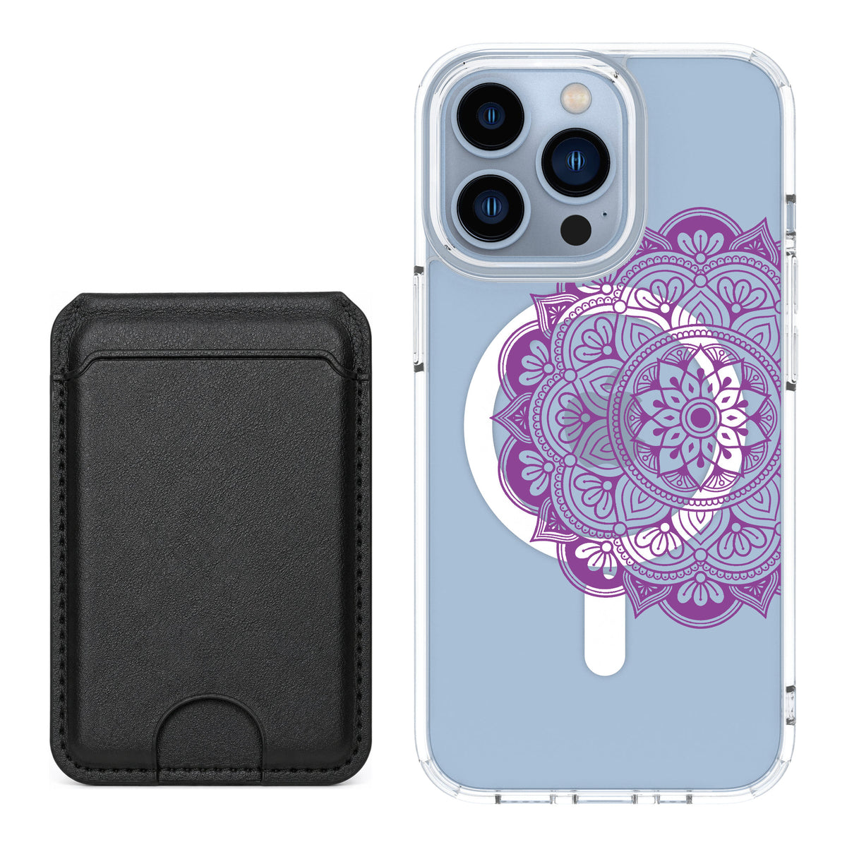 Scooch MagCase Mandala Dreams for iPhone 13 Pro — Black MagWallet Bundle