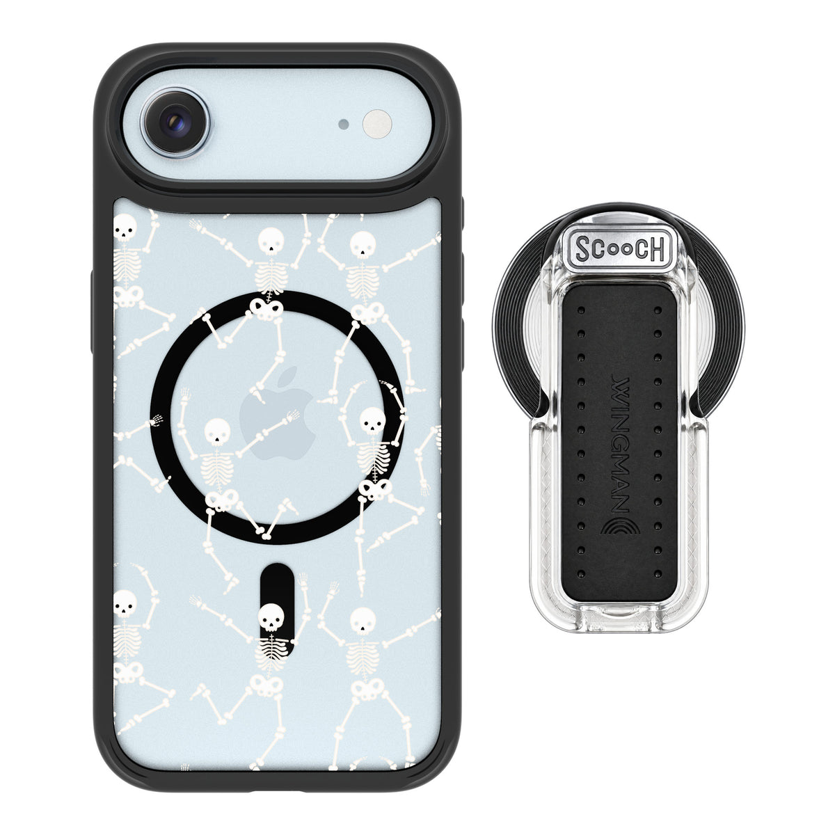 Scooch MagCase Swinging Skeletons for iPhone Air — MagSafe Wingback Bundle - Clear