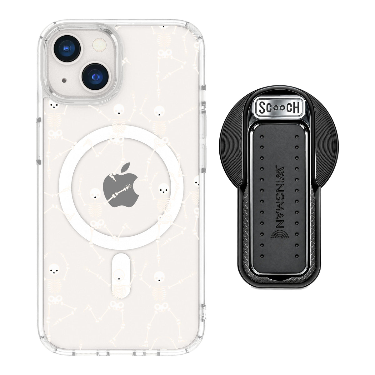 Scooch MagCase Swinging Skeletons for iPhone 13 — MagSafe Wingback Bundle - Black