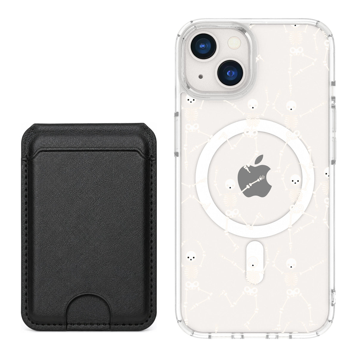 Scooch MagCase Swinging Skeletons for iPhone 13 — Black MagWallet Bundle