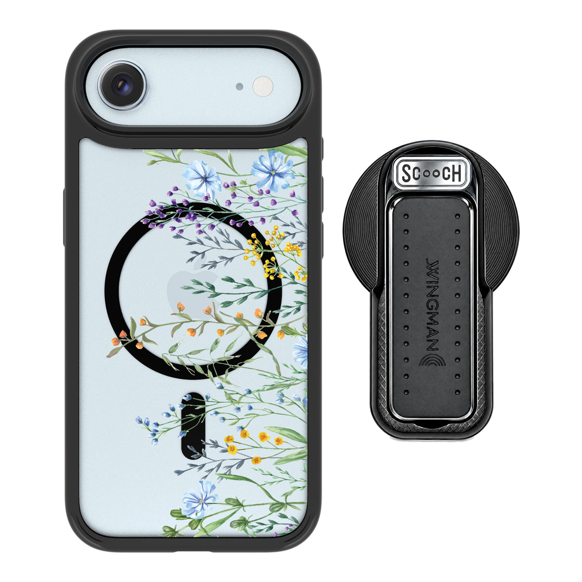 Scooch MagCase Meadow Bloom for iPhone Air — MagSafe Wingback Bundle - Black