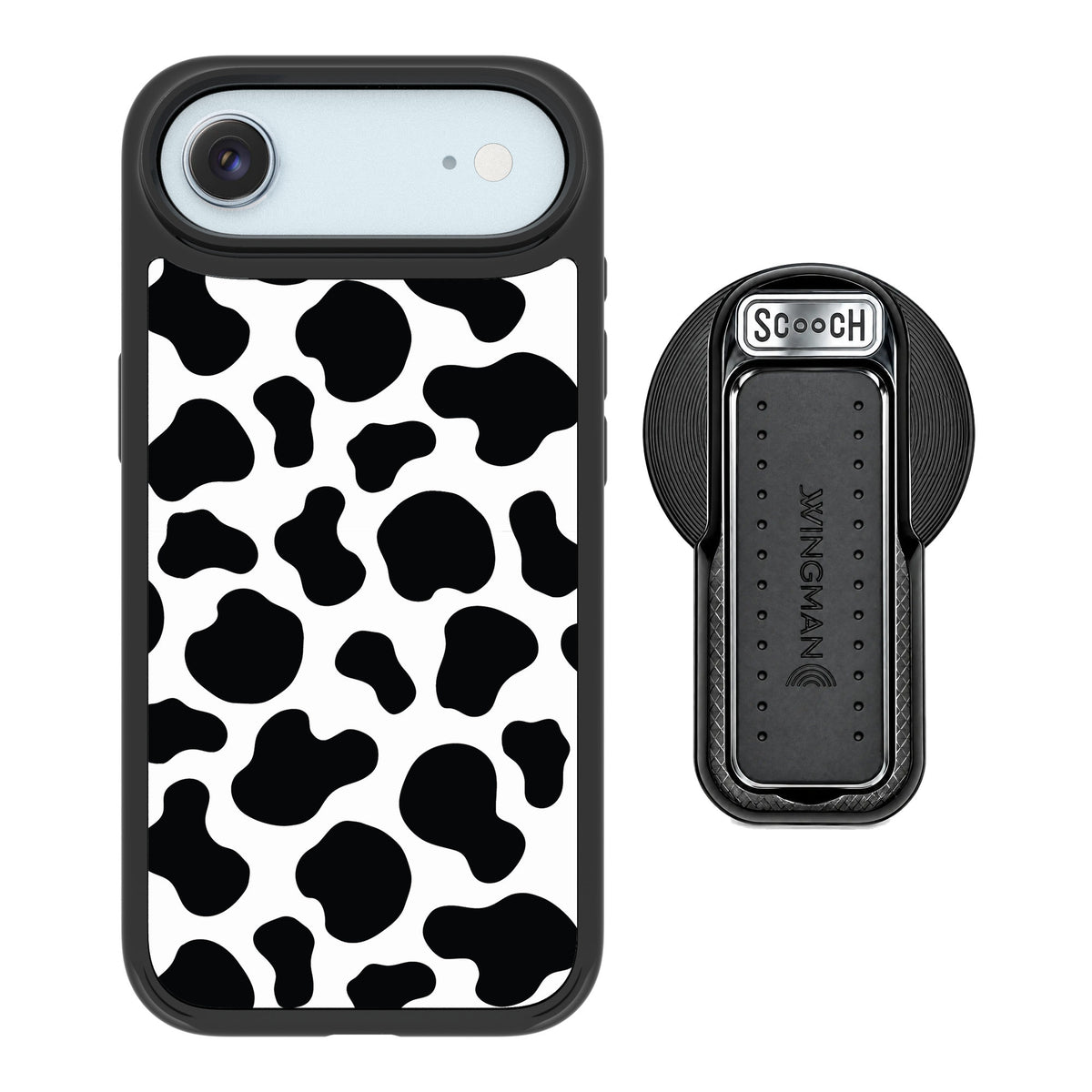 Scooch MagCase Cow Print for iPhone Air — MagSafe Wingback Bundle - Black