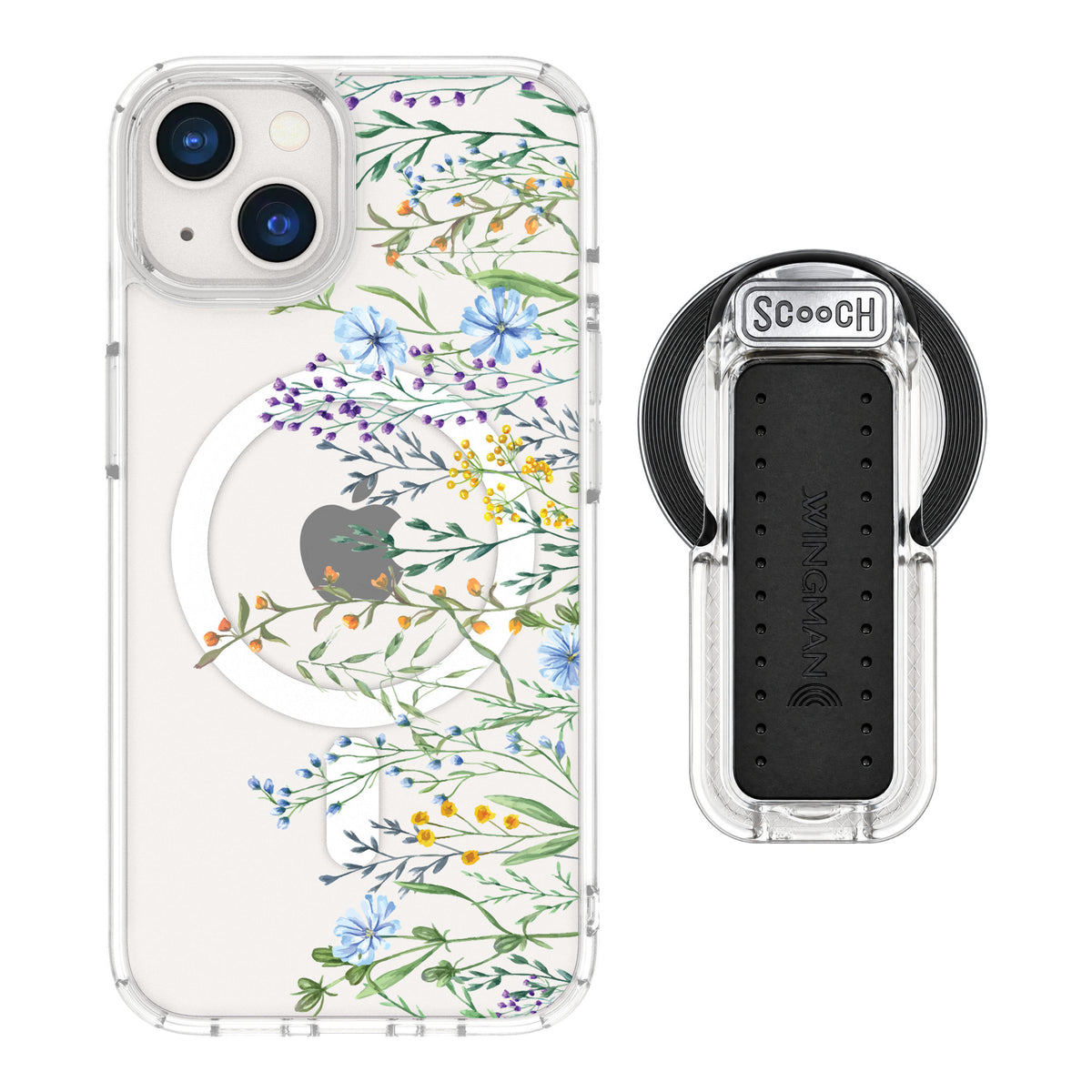 Scooch MagCase Meadow Bloom for iPhone 13 — MagSafe Wingback Bundle - Clear