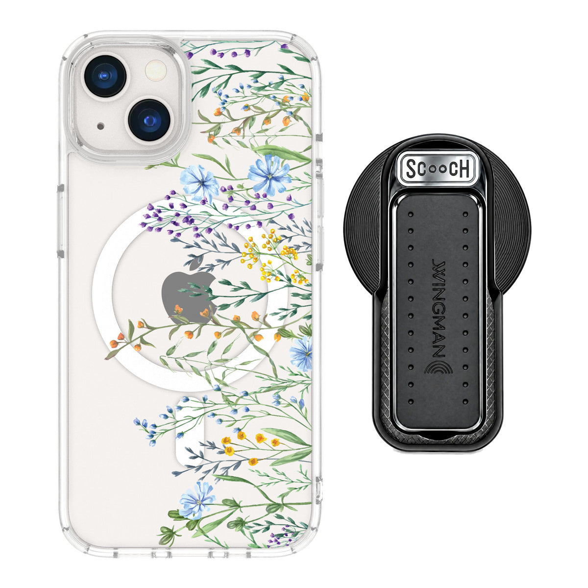 Scooch MagCase Meadow Bloom for iPhone 13 — MagSafe Wingback Bundle - Black