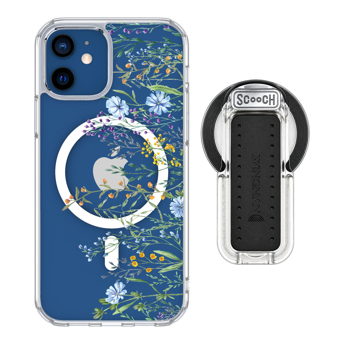 Scooch MagCase Meadow Bloom for iPhone 12 — MagSafe Wingback Bundle - Clear