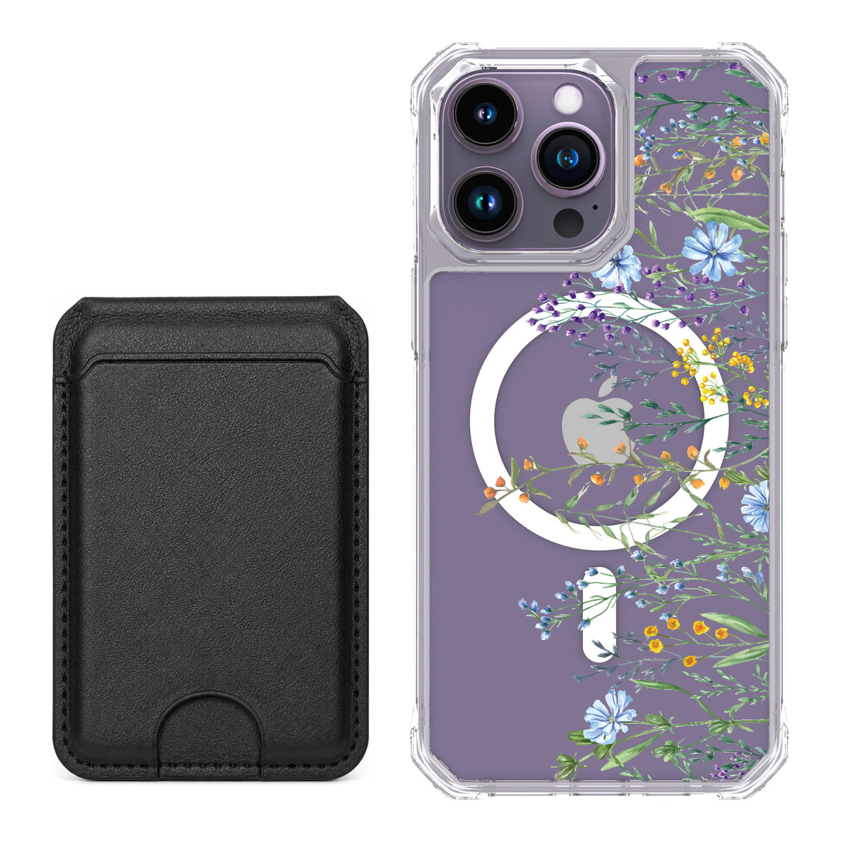 Scooch MagCase Meadow Bloom for iPhone 14 Pro Max — Black MagWallet Bundle