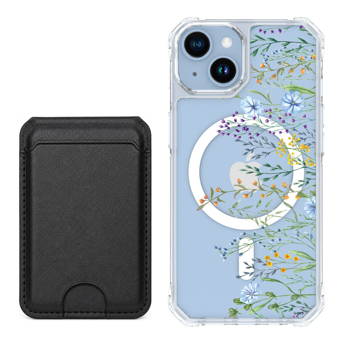 Scooch MagCase Meadow Bloom for iPhone 14 — Black MagWallet Bundle