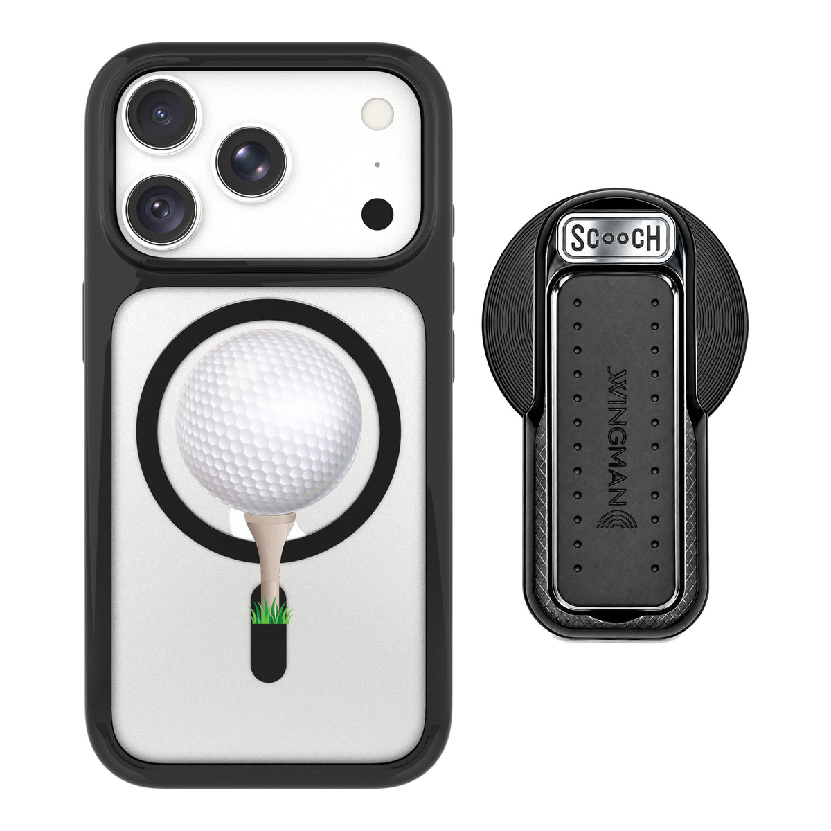 Scooch MagCase Tee Time for iPhone 18 Pro Max — MagSafe Wingback Bundle - Black