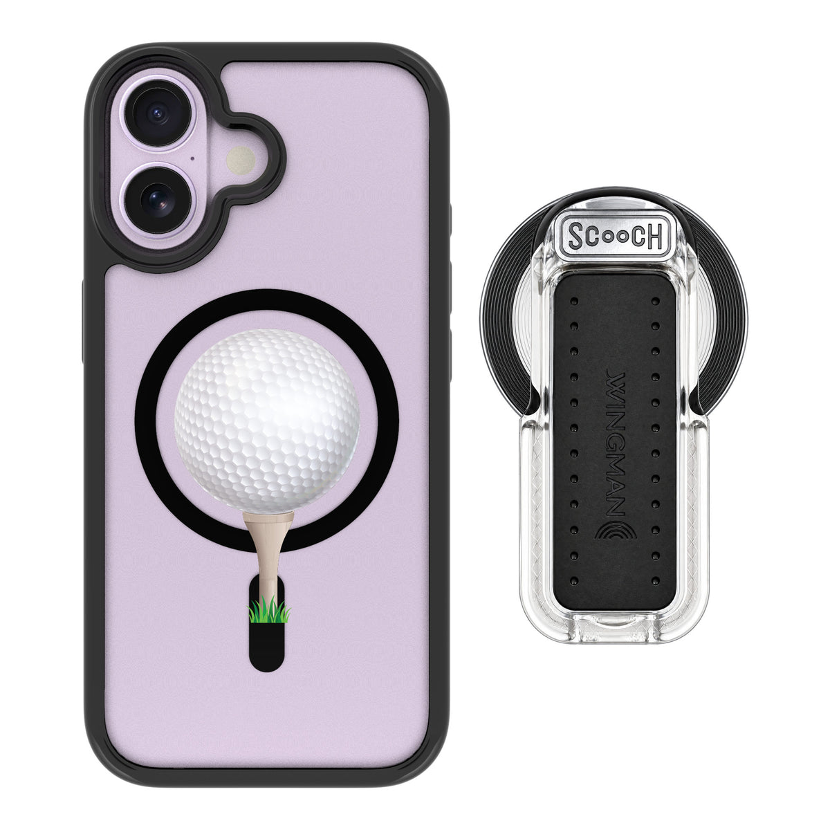 Scooch MagCase Tee Time for iPhone 17 — MagSafe Wingback Bundle - Clear