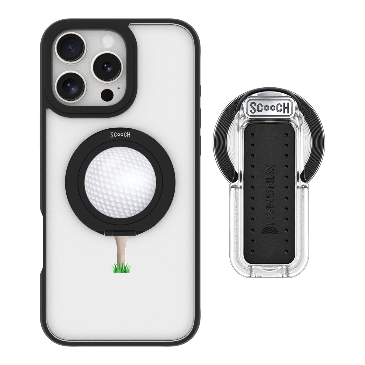 Scooch MagCase Tee Time for iPhone 16 Pro Max — MagSafe Wingback Bundle - Clear