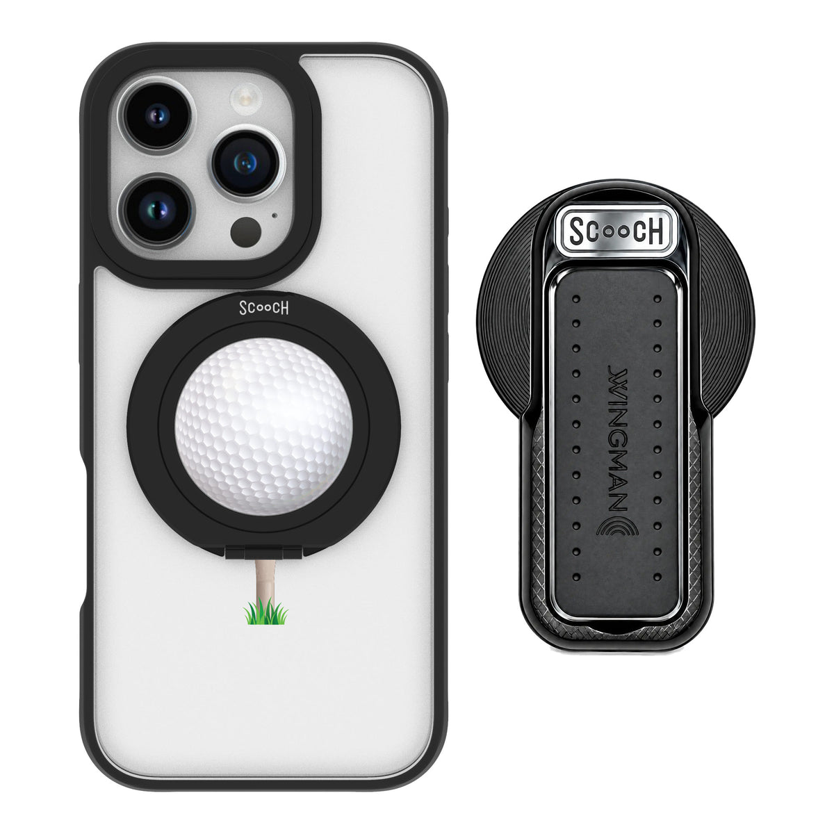Scooch MagCase Tee Time for iPhone 16 Pro — MagSafe Wingback Bundle - Black
