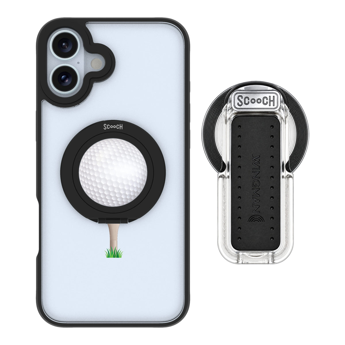 Scooch MagCase Tee Time for iPhone 16 Plus — MagSafe Wingback Bundle - Clear