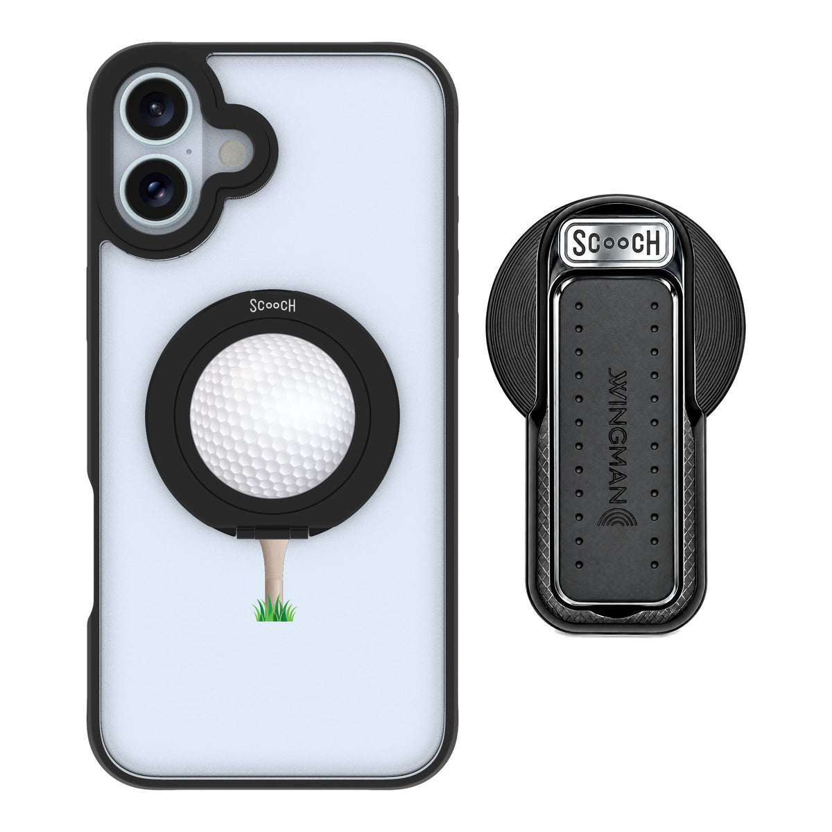 Scooch MagCase Tee Time for iPhone 16 Plus — MagSafe Wingback Bundle - Black