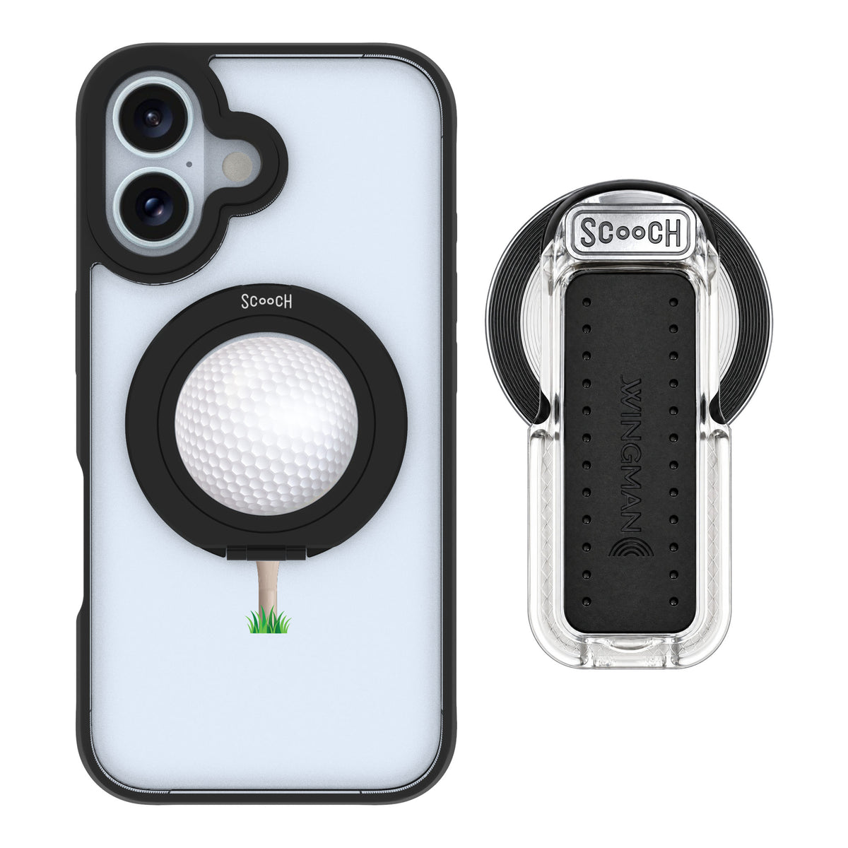 Scooch MagCase Tee Time for iPhone 16 — MagSafe Wingback Bundle - Clear