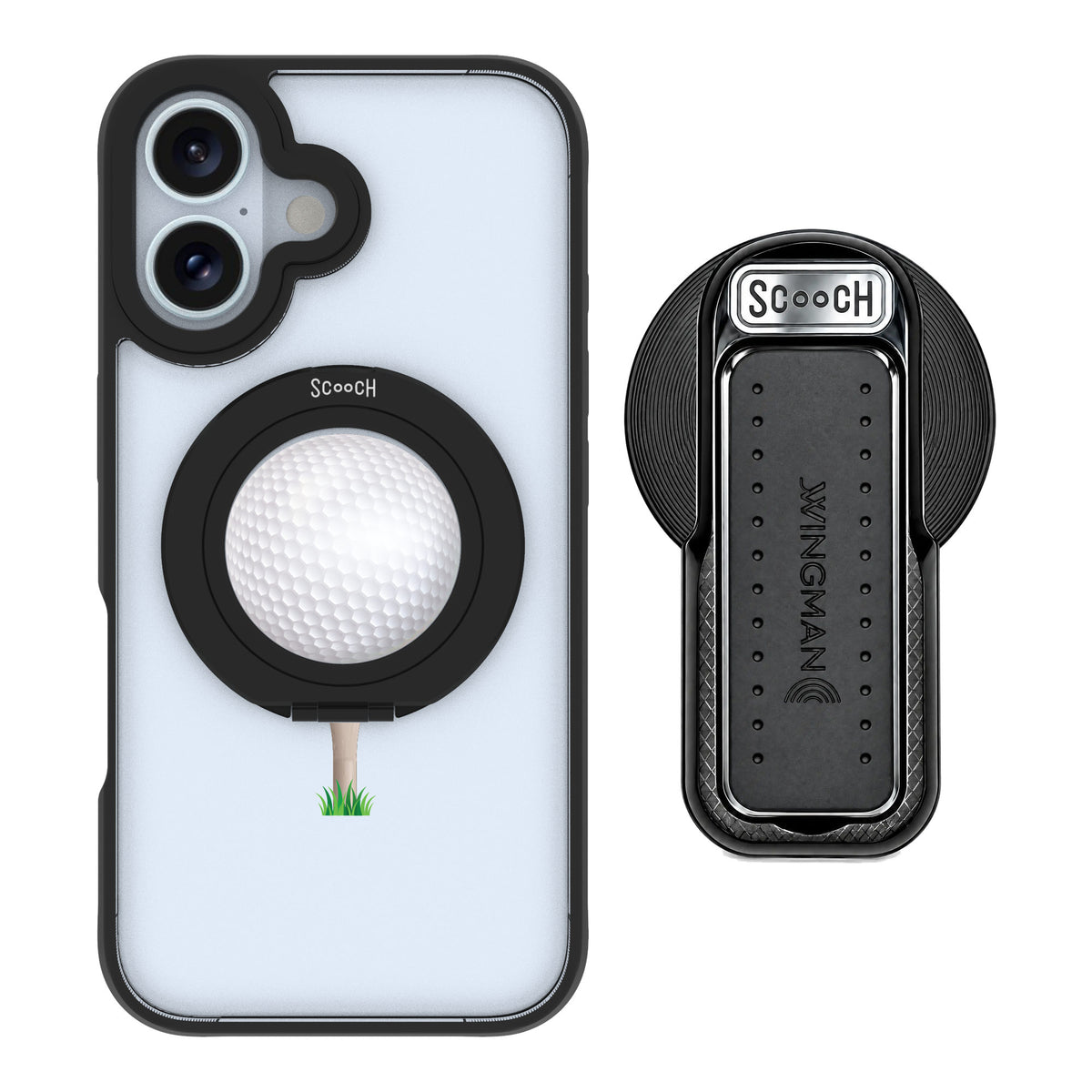 Scooch MagCase Tee Time for iPhone 16 — MagSafe Wingback Bundle - Black