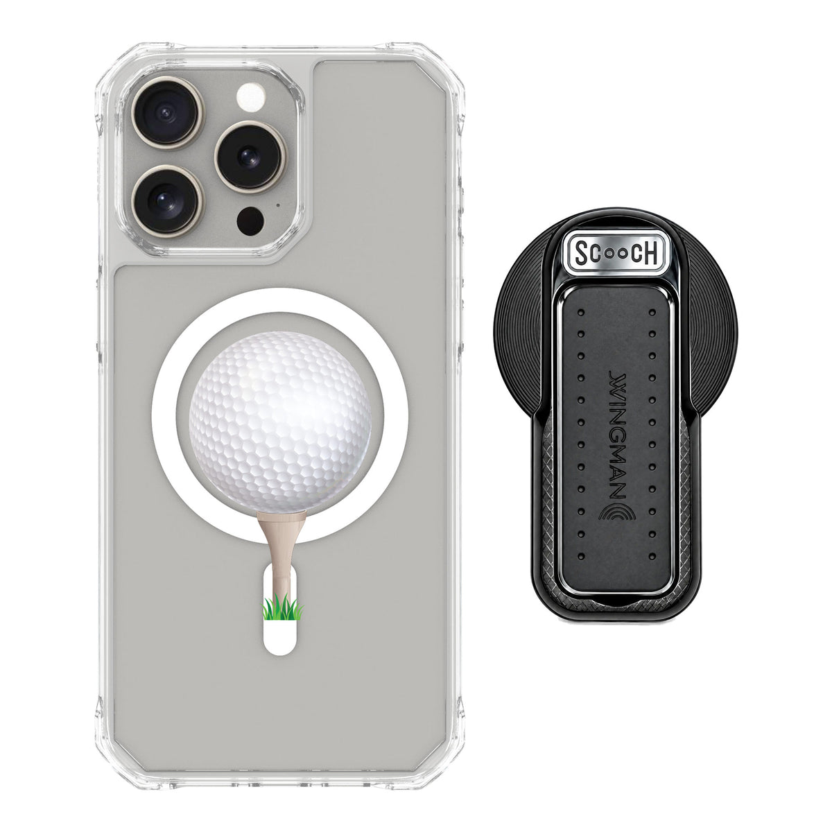 Scooch MagCase Tee Time for iPhone 15 Pro Max — MagSafe Wingback Bundle - Black