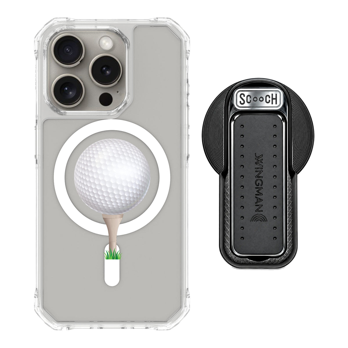 Scooch MagCase Tee Time for iPhone 15 Pro — MagSafe Wingback Bundle - Black