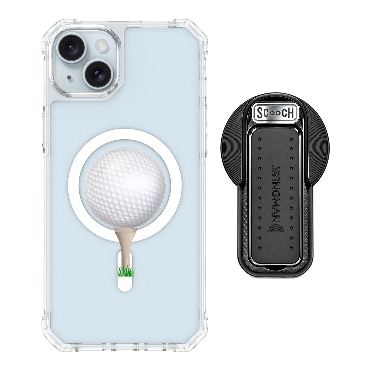 Scooch MagCase Tee Time for iPhone 15 Plus — MagSafe Wingback Bundle - Black