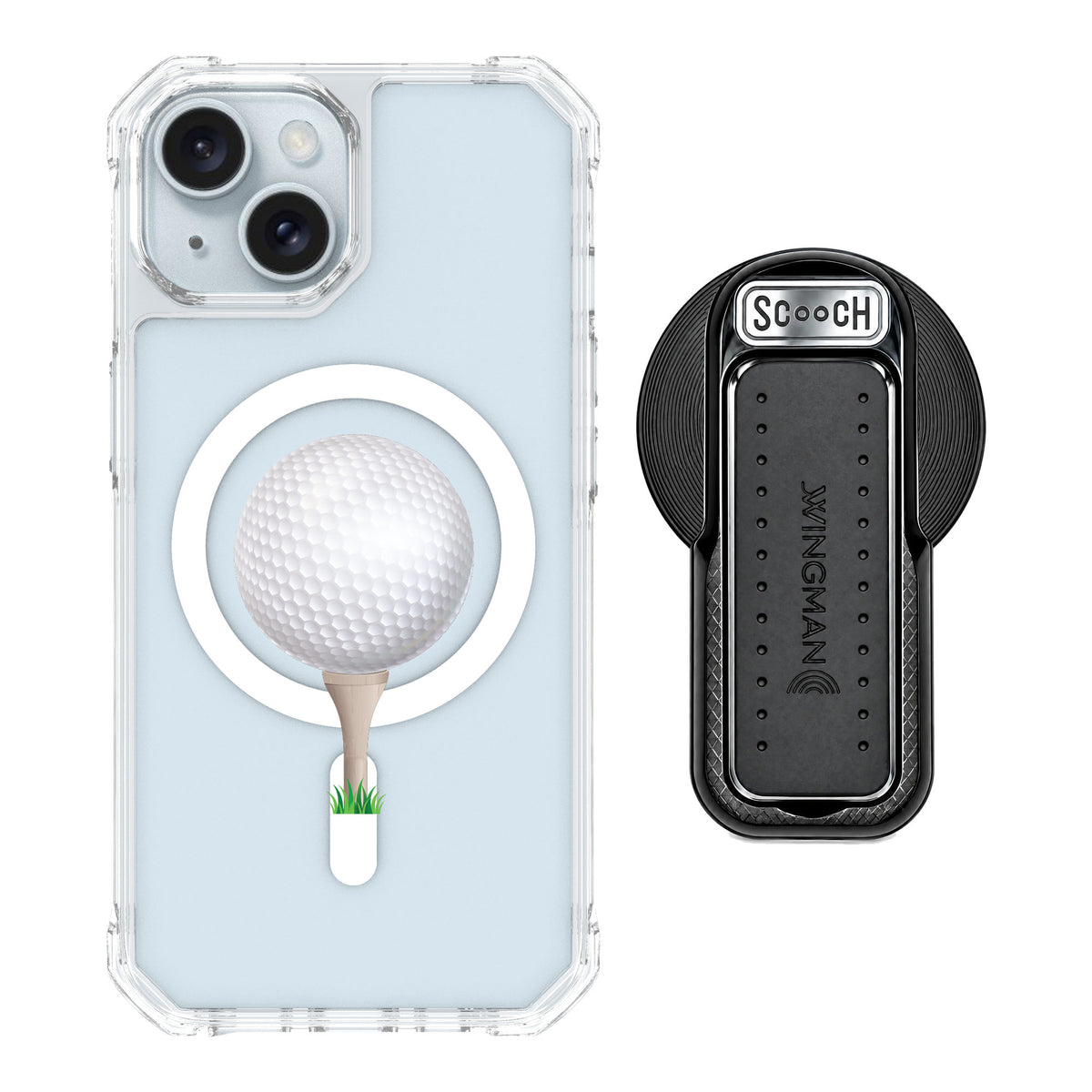 Scooch MagCase Tee Time for iPhone 15 — MagSafe Wingback Bundle - Black