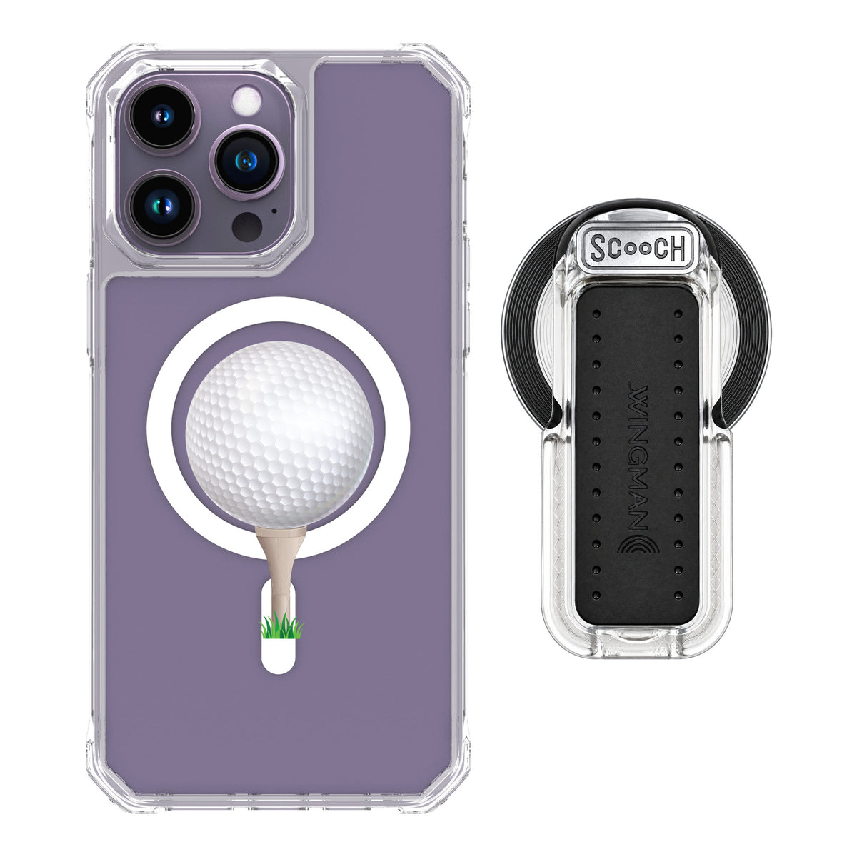 Scooch MagCase Tee Time for iPhone 14 Pro Max — MagSafe Wingback Bundle - Clear