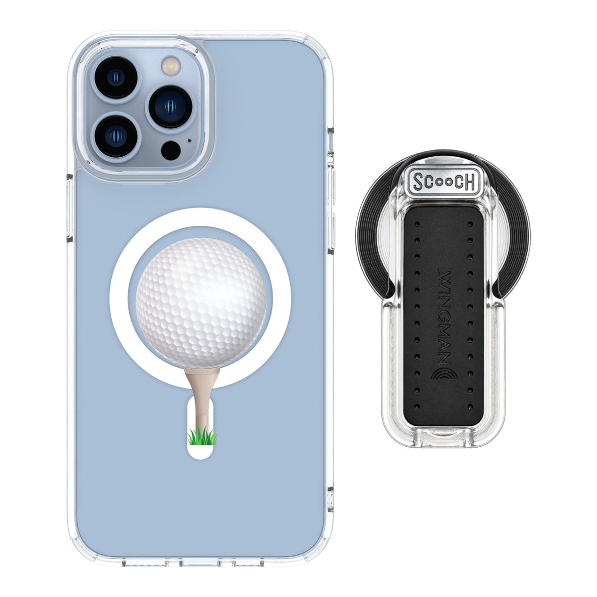 Scooch MagCase Tee Time for iPhone 13 Pro Max — MagSafe Wingback Bundle - Clear