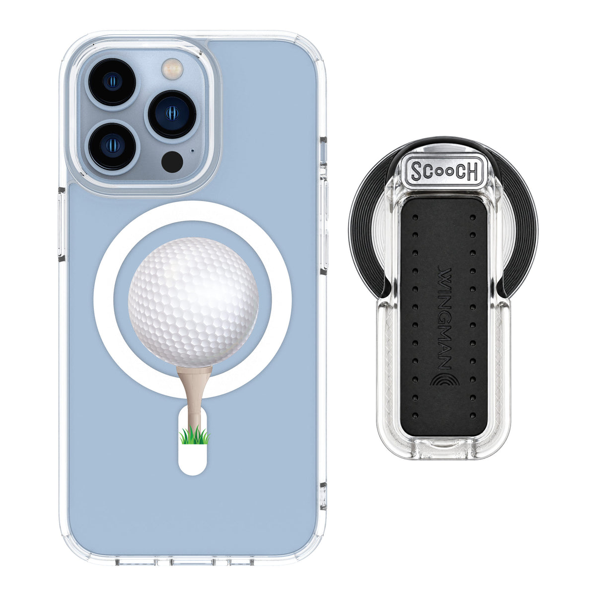 Scooch MagCase Tee Time for iPhone 13 Pro — MagSafe Wingback Bundle - Clear