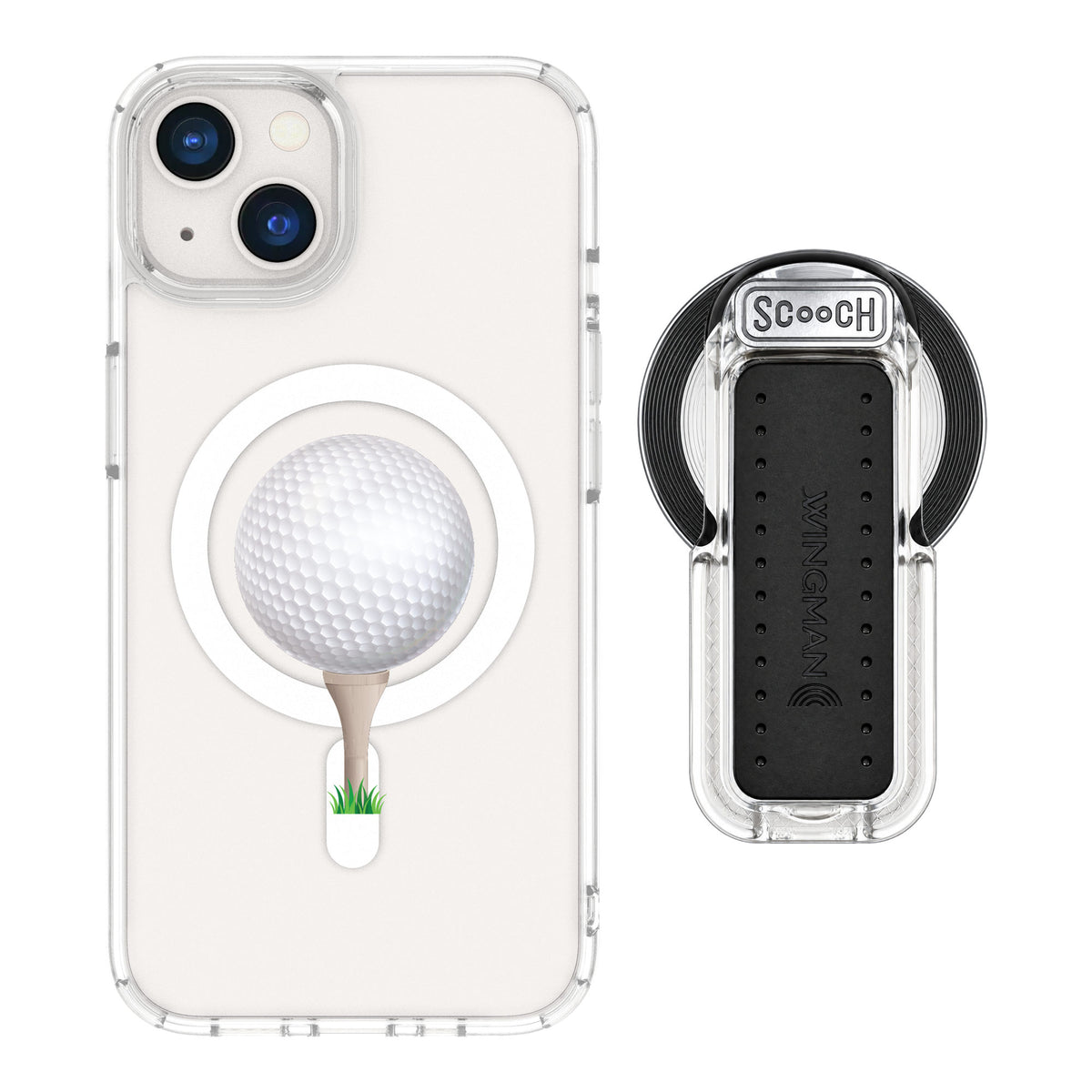 Scooch MagCase Tee Time for iPhone 13 — MagSafe Wingback Bundle - Clear