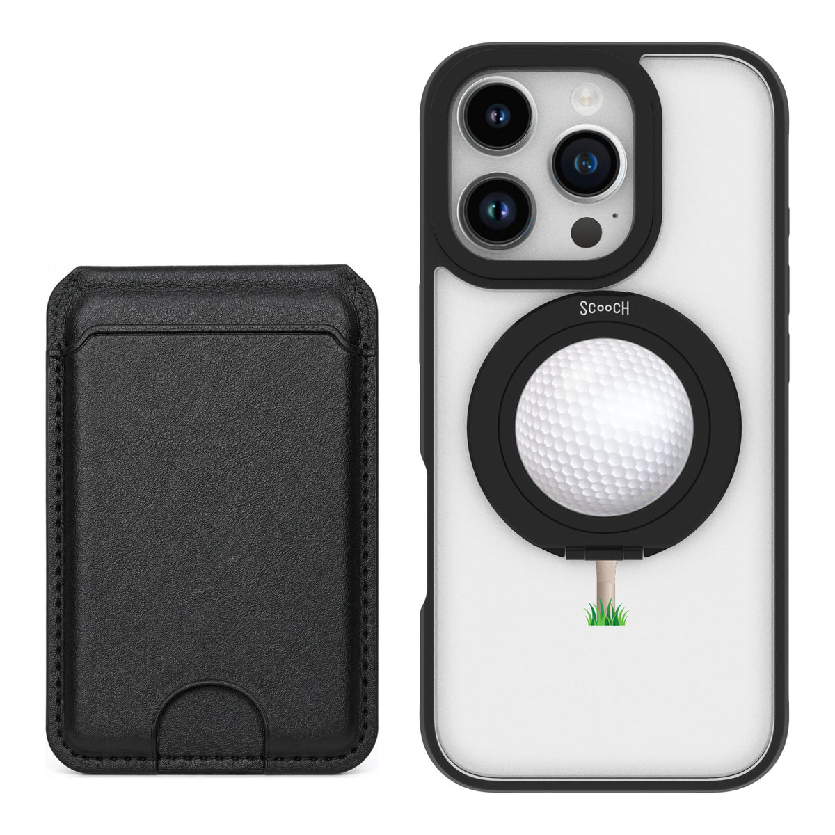 Scooch MagCase Tee Time for iPhone 16 Pro — Black MagWallet Bundle