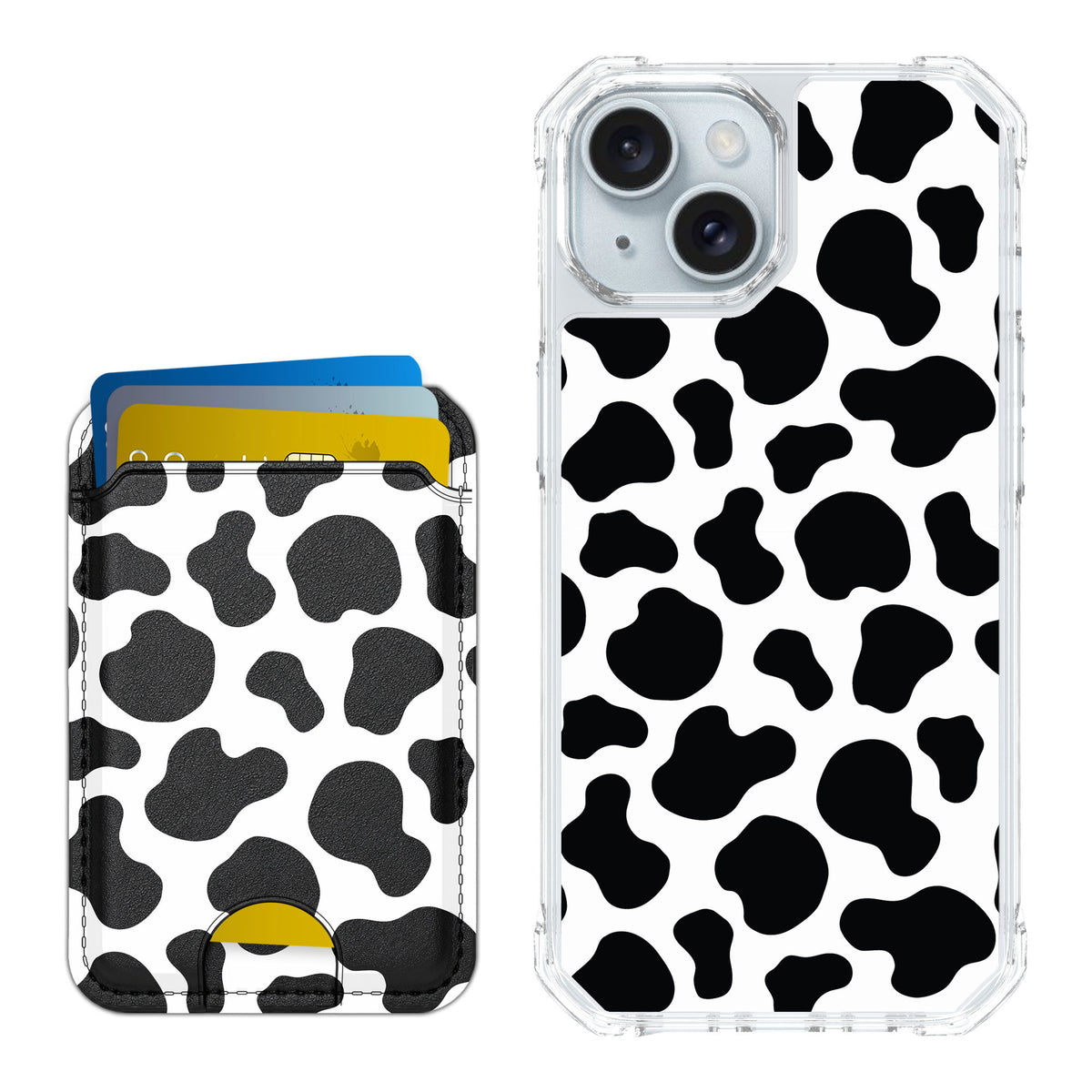 Scooch MagCase Cow Print for iPhone 15 — Matching MagWallet Bundle