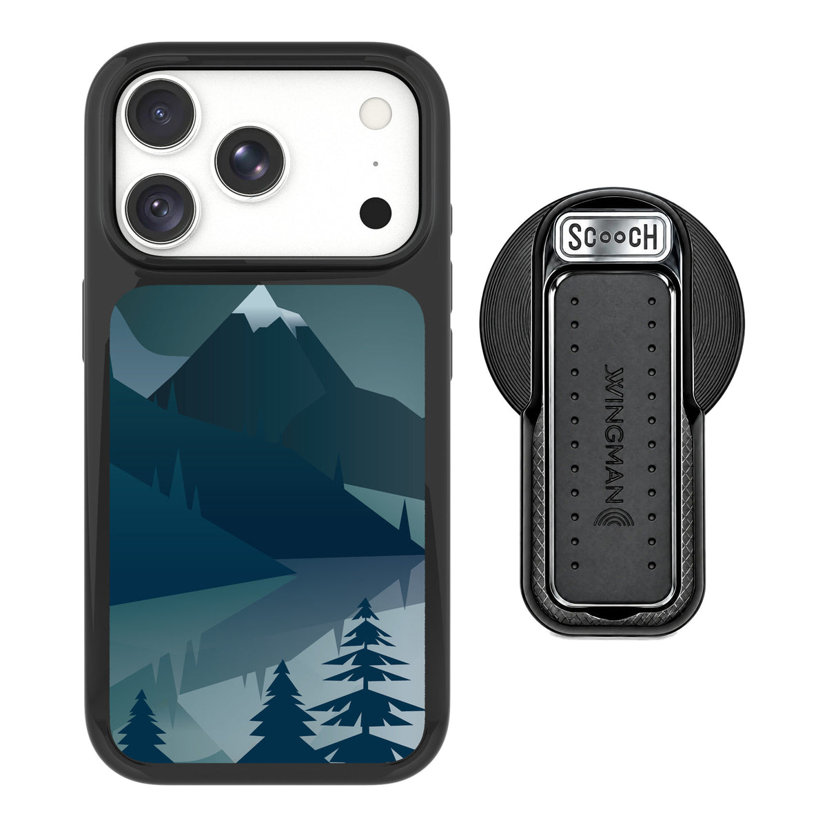 Scooch MagCase Midnight Ridge for iPhone 18 Pro Max — MagSafe Wingback Bundle - Black