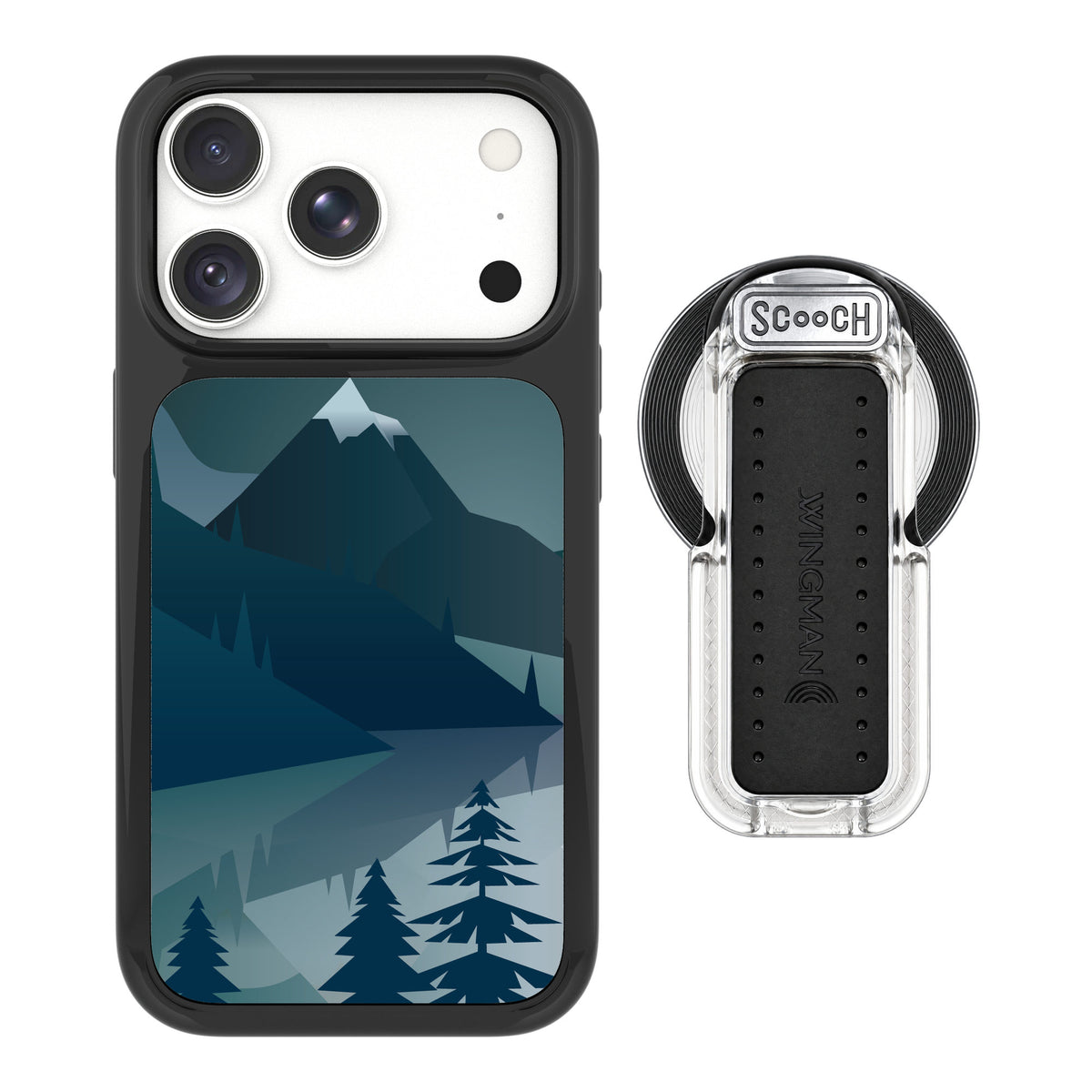 Scooch MagCase Midnight Ridge for iPhone 18 Pro — MagSafe Wingback Bundle - Clear
