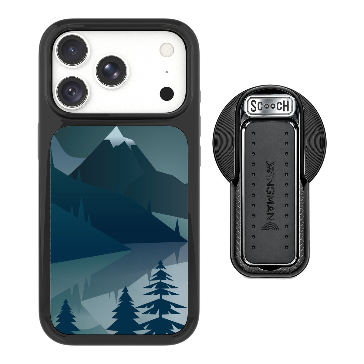 Scooch MagCase Midnight Ridge for iPhone 18 Pro — MagSafe Wingback Bundle - Black