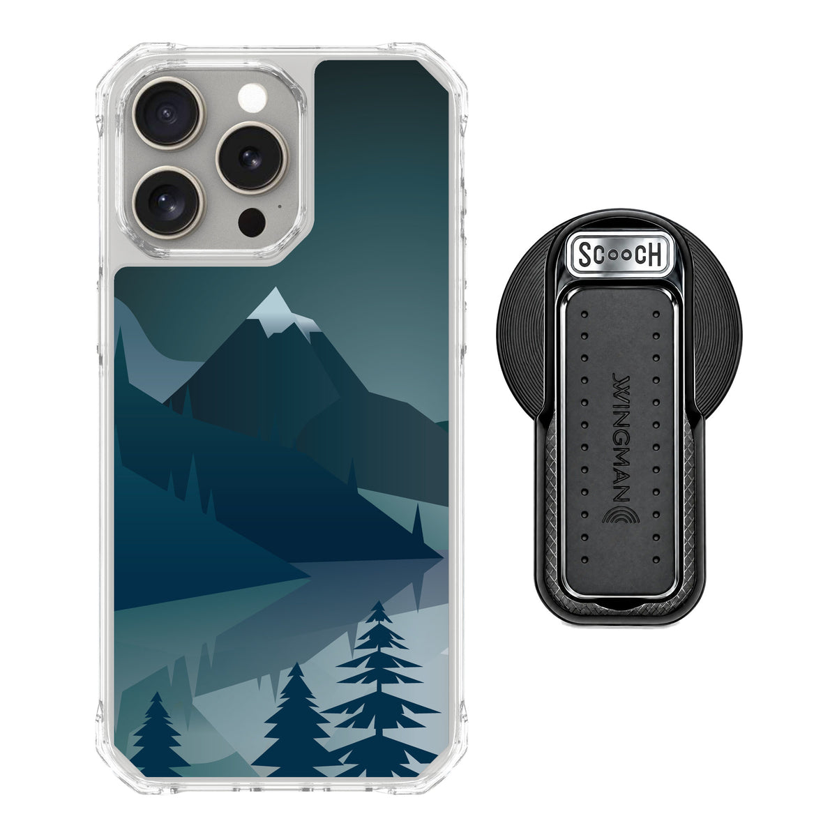 Scooch MagCase Midnight Ridge for iPhone 15 Pro Max — MagSafe Wingback Bundle - Black