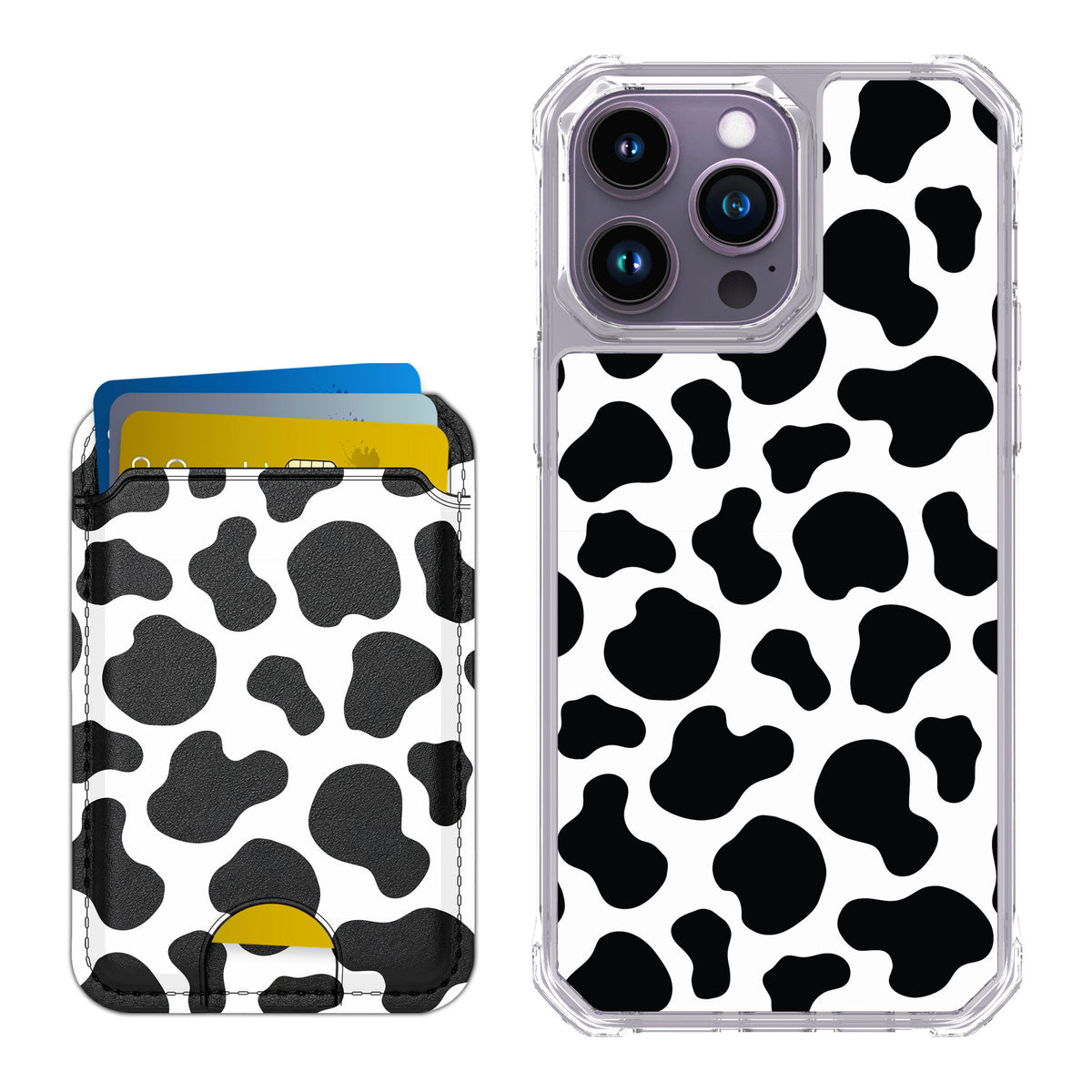 Scooch MagCase Cow Print for iPhone 14 Pro Max — Matching MagWallet Bundle