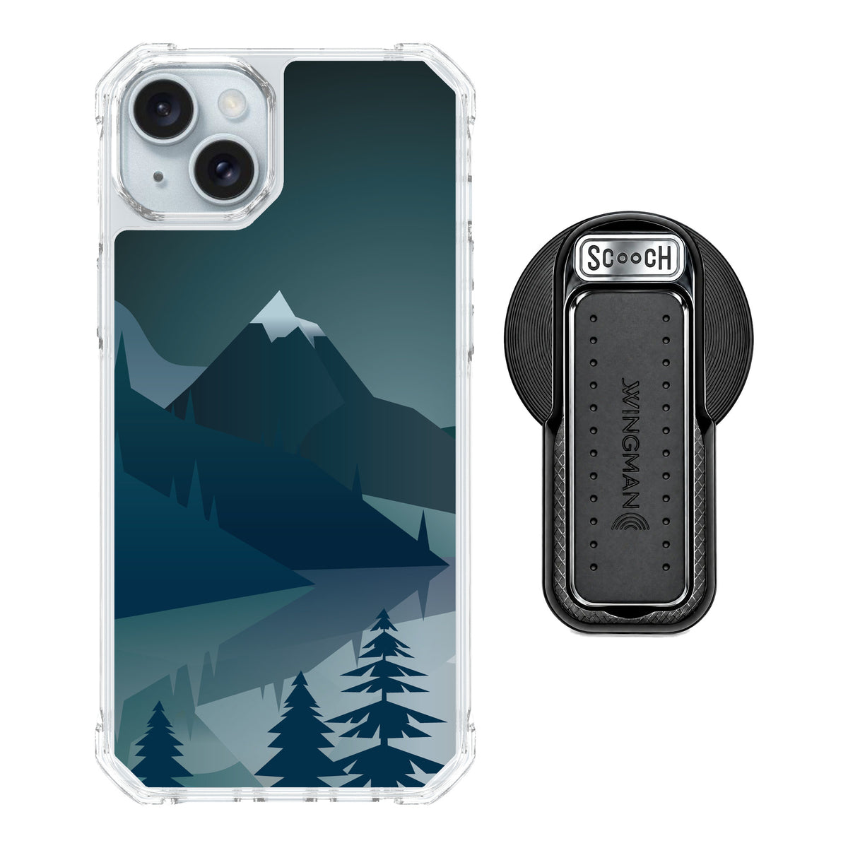 Scooch MagCase Midnight Ridge for iPhone 14 Plus — MagSafe Wingback Bundle - Black