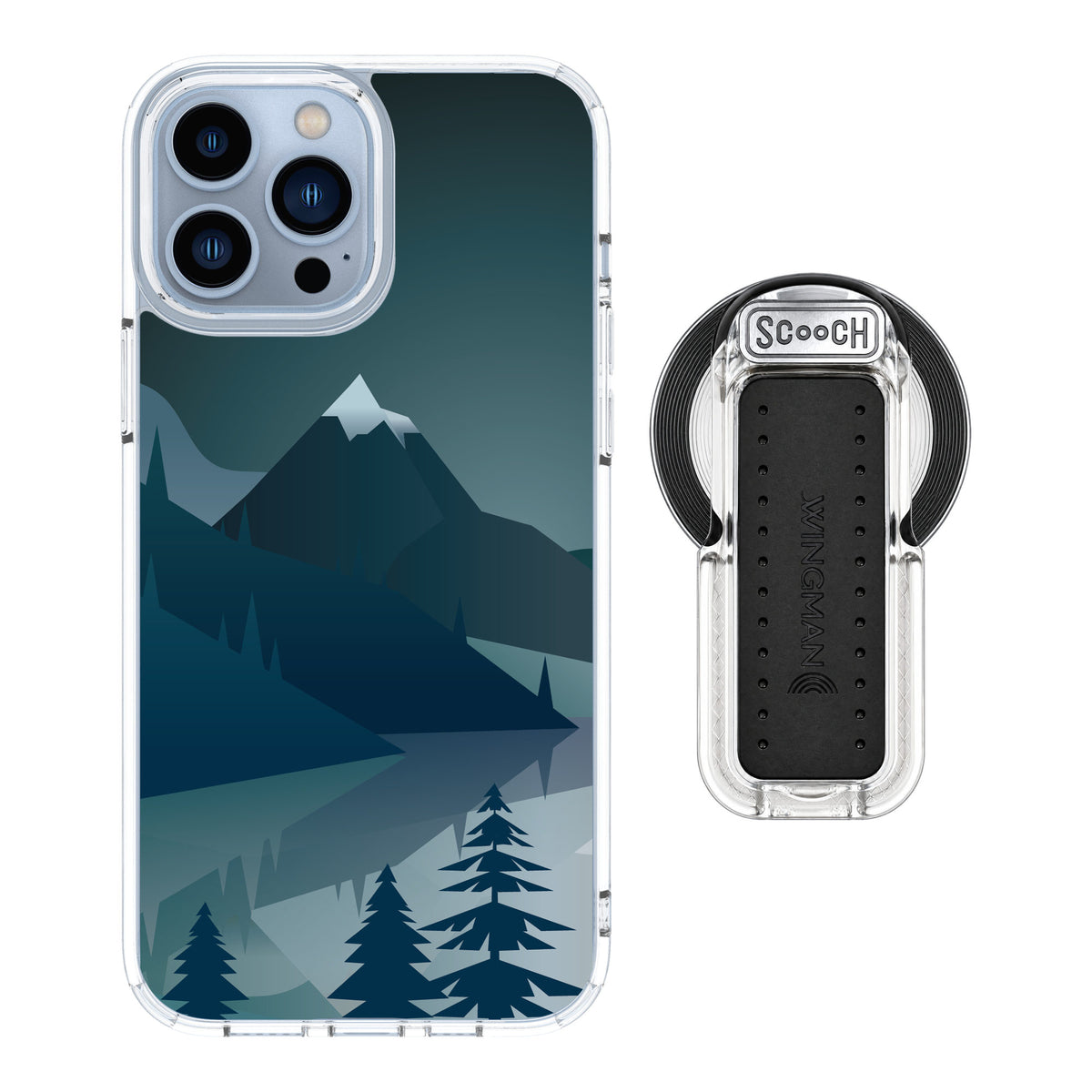 Scooch MagCase Midnight Ridge for iPhone 13 Pro Max — MagSafe Wingback Bundle - Clear