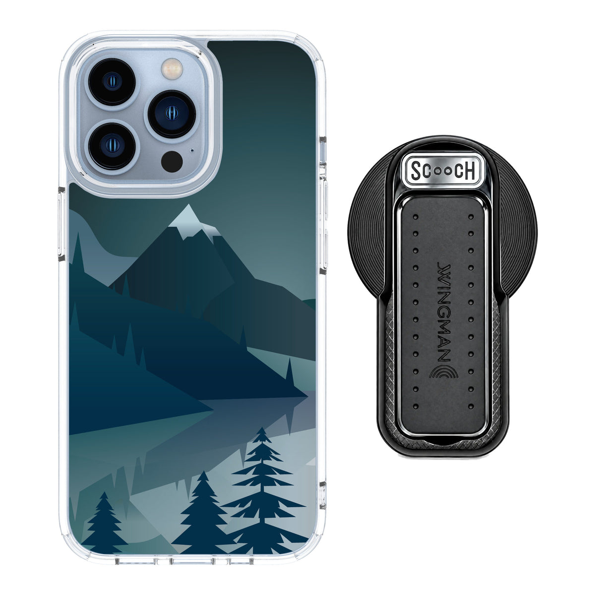 Scooch MagCase Midnight Ridge for iPhone 13 Pro — MagSafe Wingback Bundle - Black