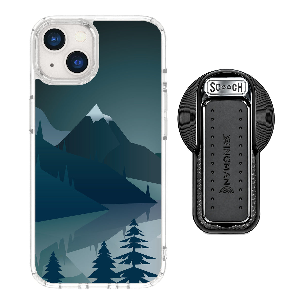 Scooch MagCase Midnight Ridge for iPhone 13 — MagSafe Wingback Bundle - Black