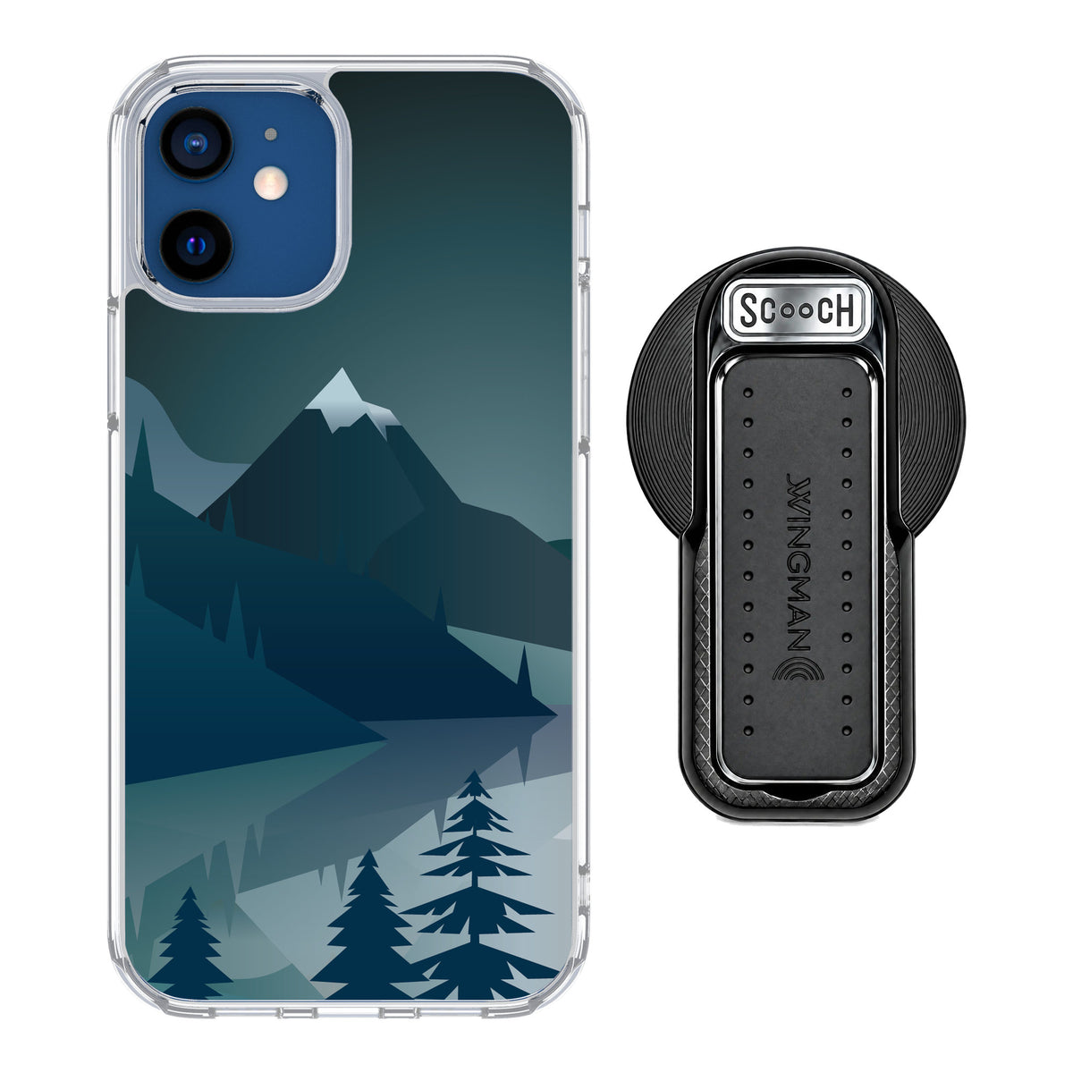 Scooch MagCase Midnight Ridge for iPhone 12 — MagSafe Wingback Bundle - Black