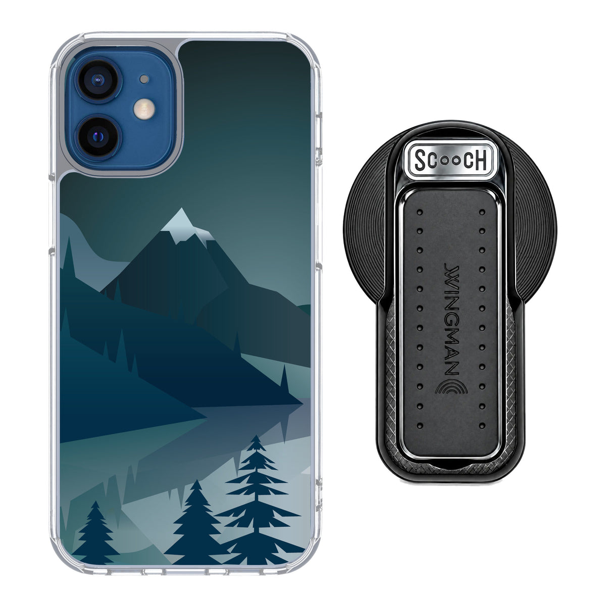 Scooch MagCase Midnight Ridge for iPhone 12 mini — MagSafe Wingback Bundle - Black