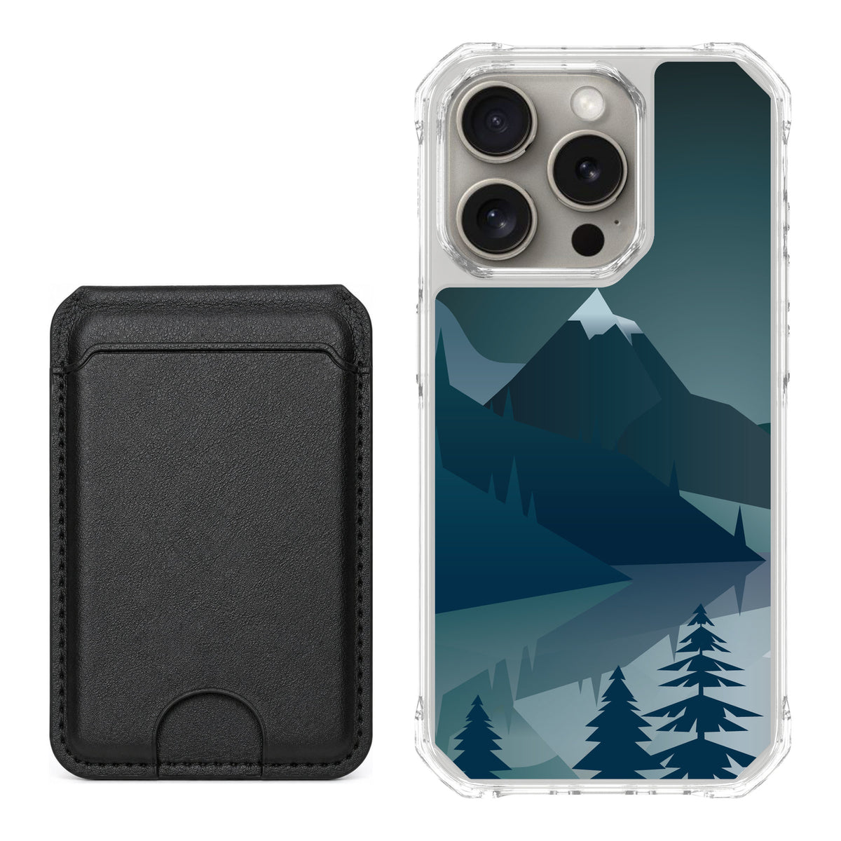 Scooch MagCase Midnight Ridge for iPhone 15 Pro — Black MagWallet Bundle