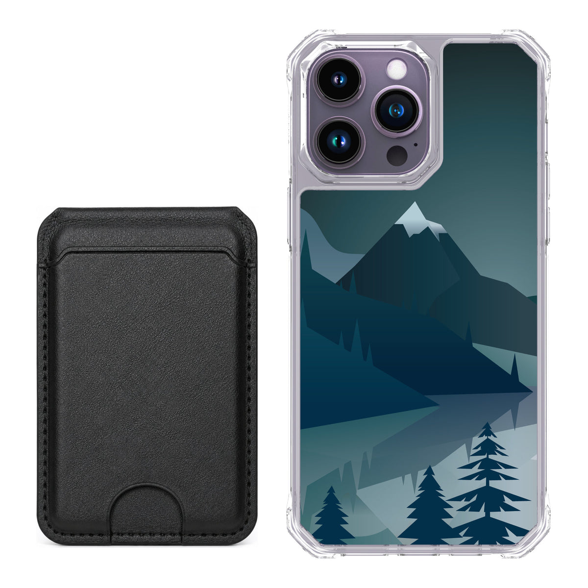 Scooch MagCase Midnight Ridge for iPhone 14 Pro Max — Black MagWallet Bundle