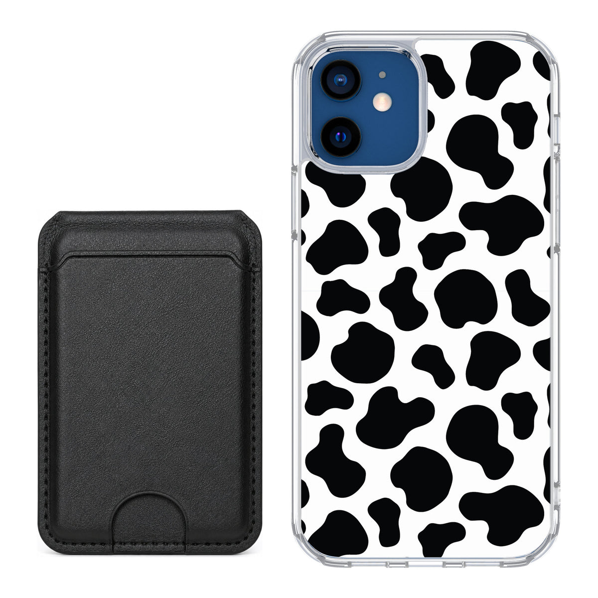 Scooch MagCase Cow Print for iPhone 12 — Black MagWallet Bundle