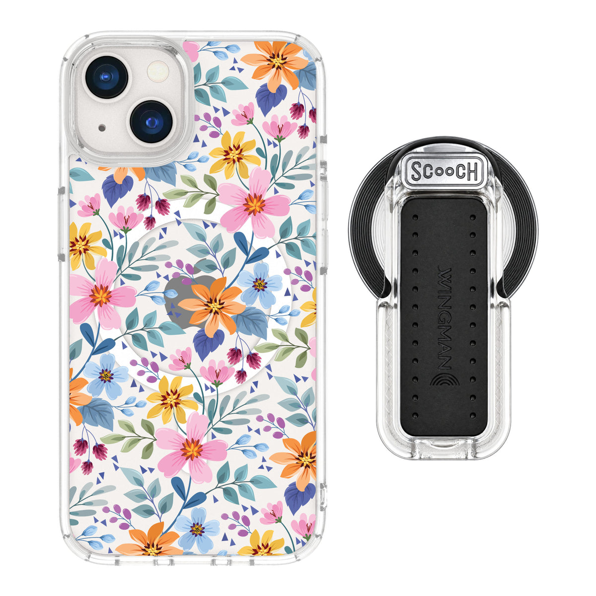 Scooch MagCase Full Bloom for iPhone 13 — MagSafe Wingback Bundle - Clear