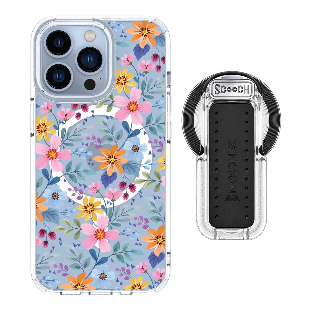 Scooch MagCase Full Bloom for iPhone 13 Pro — MagSafe Wingback Bundle - Clear