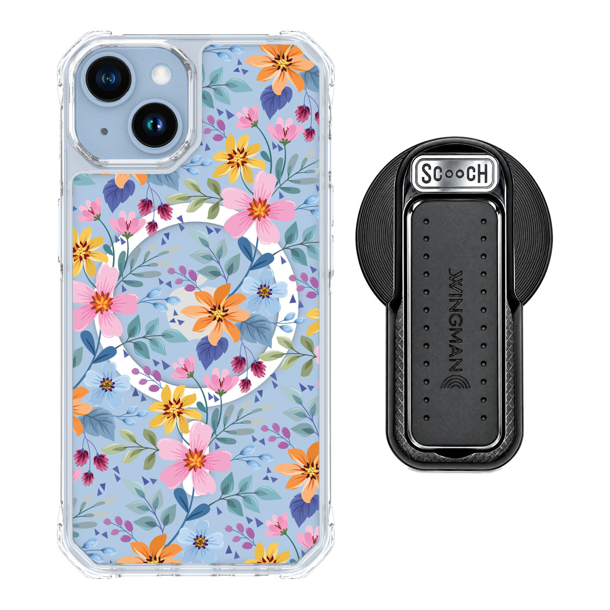 Scooch MagCase Full Bloom for iPhone 14 — MagSafe Wingback Bundle - Black