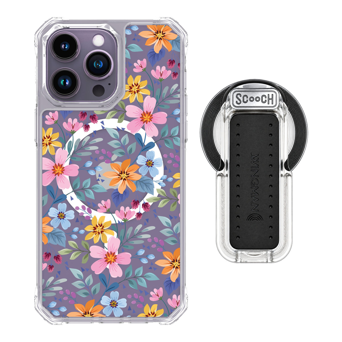 Scooch MagCase Full Bloom for iPhone 14 Pro Max — MagSafe Wingback Bundle - Clear